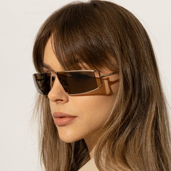 NEW SAINT LAURENT SL 606 004 GOLD GREEN UNISEX SUNGLASSES SAINT LAURENT SL606 - Picture 7 of 14